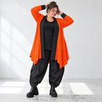 Baumwollcardigan in A-Linie mit Stehkragen und Memorytaft weich warm ohne Verschluss
