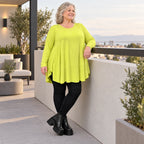 Langarmshirt in frischem Limettengrün aus weichem Modalstretch mit Seitennahttaschen