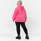 Hoodie in leuchtendem Pink aus weichem Stretchjersey mit Kapuze und gerader Schnittform