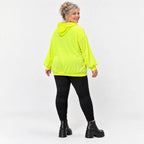 Hoody in Neongelb aus weichem Stretchjersey aus Italien mit Kapuze und gerader Passform