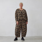 Ausgefallene Oversize Jacke aus luftig feiner Viskose im zeitlosen Lagenlook mit Streifen, Schwarz/Sand/Beige