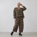 Ausgefallene Oversize Jacke aus luftig feiner Viskose im zeitlosen Lagenlook mit Streifen, Schwarz/Sand/Beige