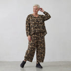 Ausgefallene Oversize Jacke aus luftig feiner Viskose im zeitlosen Lagenlook mit Streifen, Schwarz/Sand/Beige