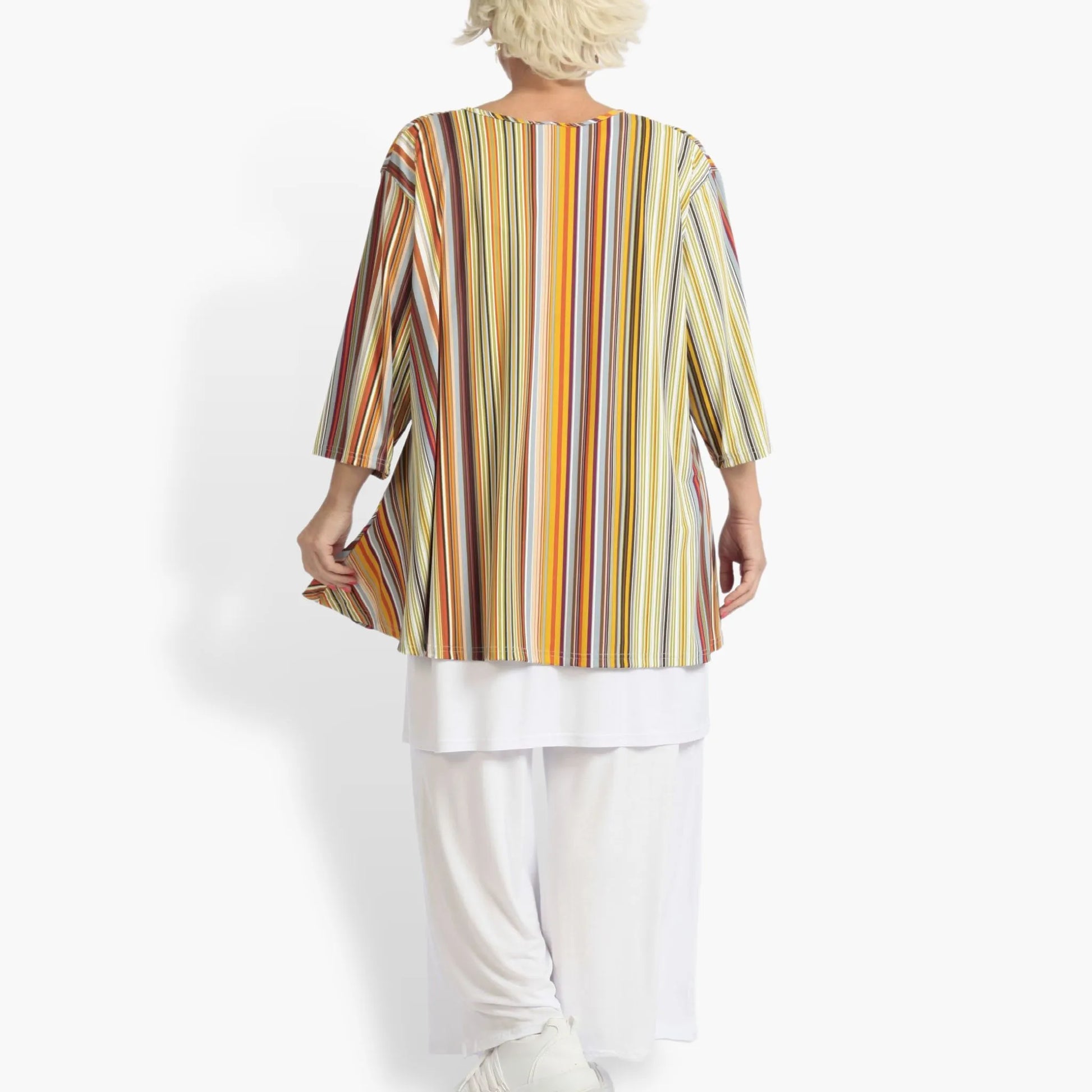  Shirt von AKH Fashion aus Materialmix in Glocken-Form, 1078.01892, Cognac, Schick, Modern