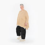  A-Form Bigshirt von AKH Fashion aus Baumwolle, 1110.02307, Beige, Ausgefallen, Zeitlos