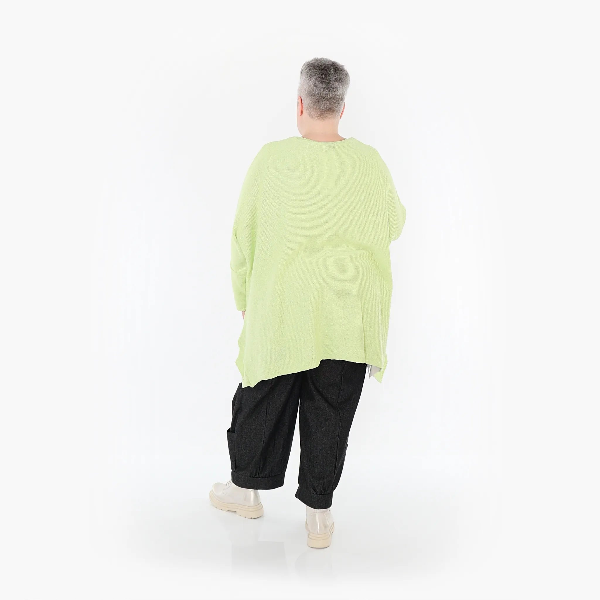  A-Form Bigshirt von AKH Fashion aus Baumwolle, 1110.02307, Lime, Ausgefallen, Zeitlos, Schick