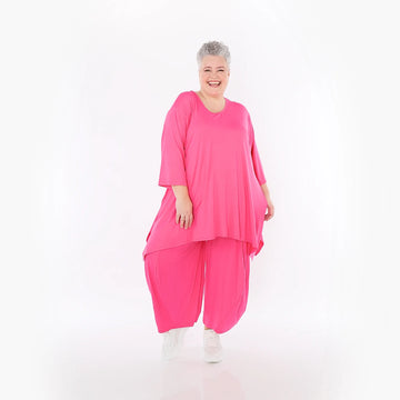  A-Form Bigshirt von AKH Fashion aus Viskose, 1233.01019, Fuchsia, Ausgefallen, Zeitlos