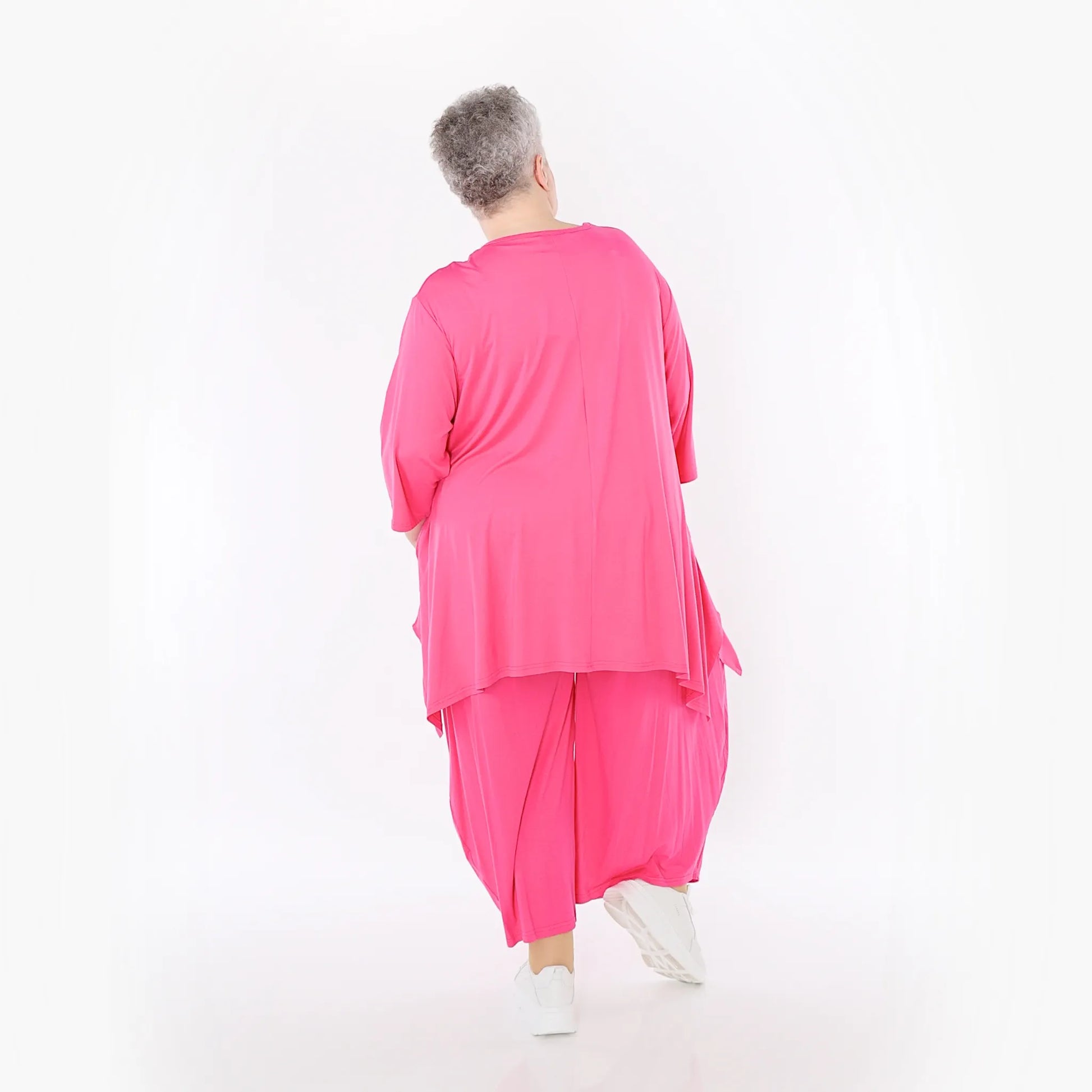 A-Form Bigshirt von AKH Fashion aus Viskose, 1233.01019, Fuchsia, Ausgefallen, Zeitlos