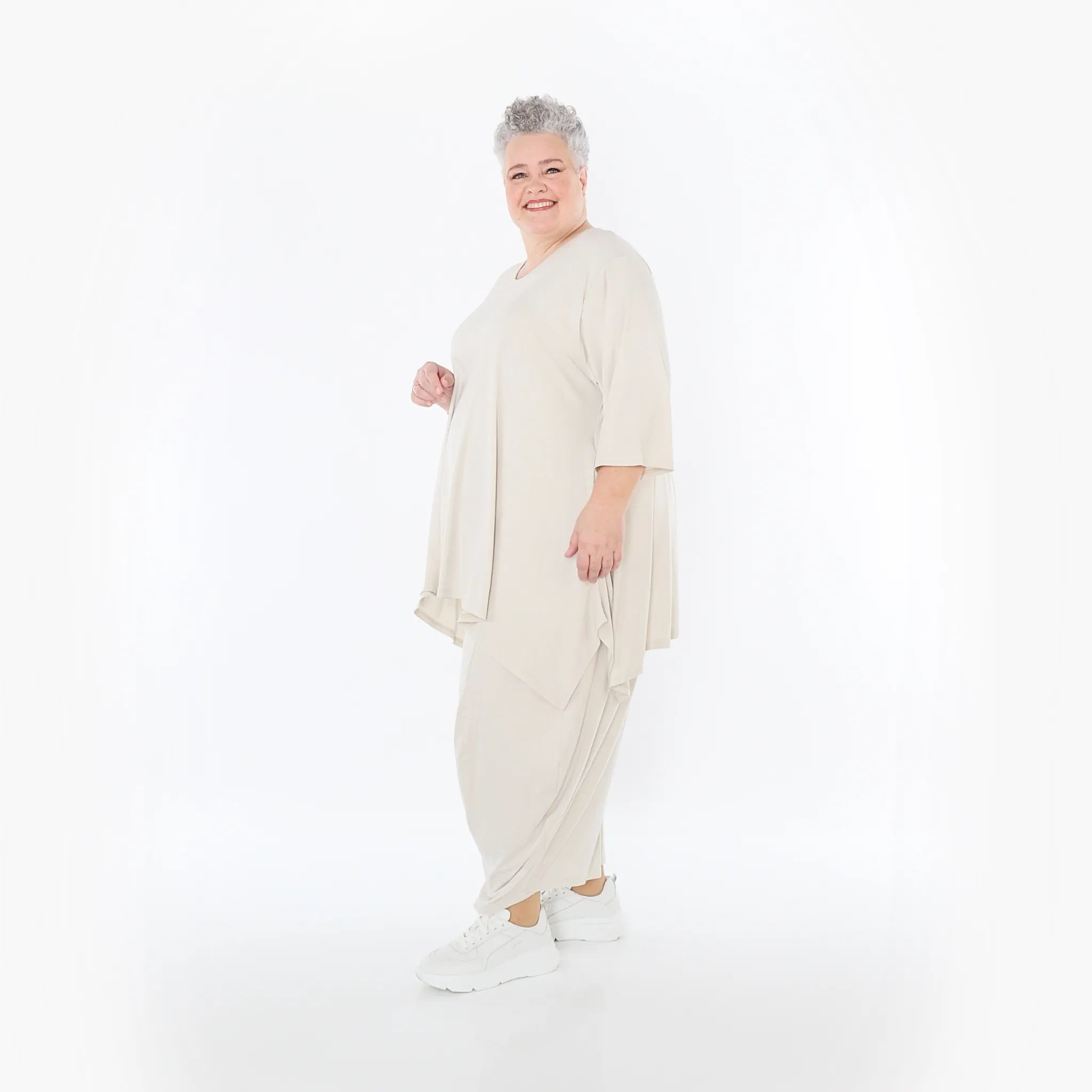  Ballonhose von AKH Fashion aus Viskose, 1233.08069, Beige, Ausgefallen, Zeitlos, Schick