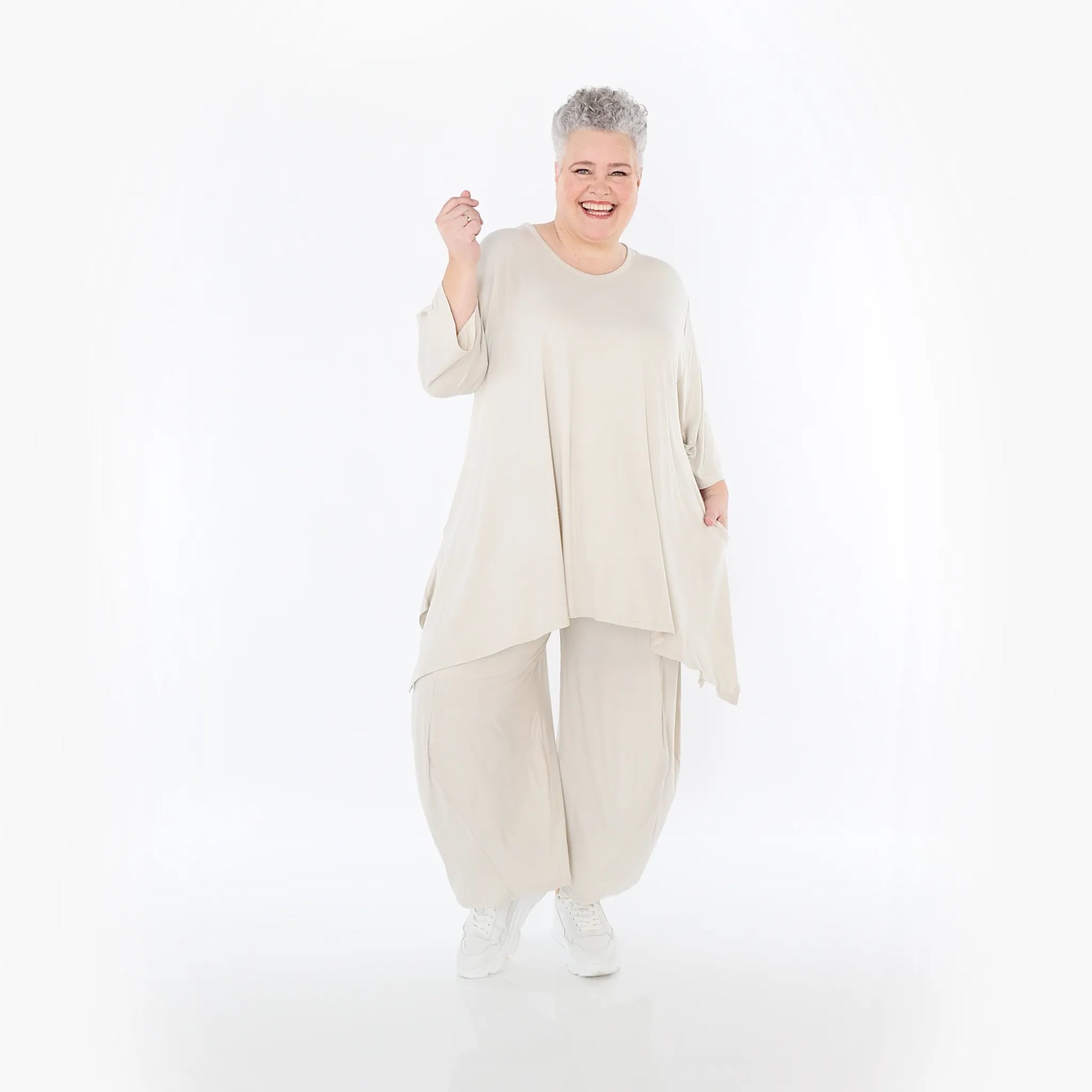  Ballonhose von AKH Fashion aus Viskose, 1233.08069, Beige, Ausgefallen, Zeitlos, Schick