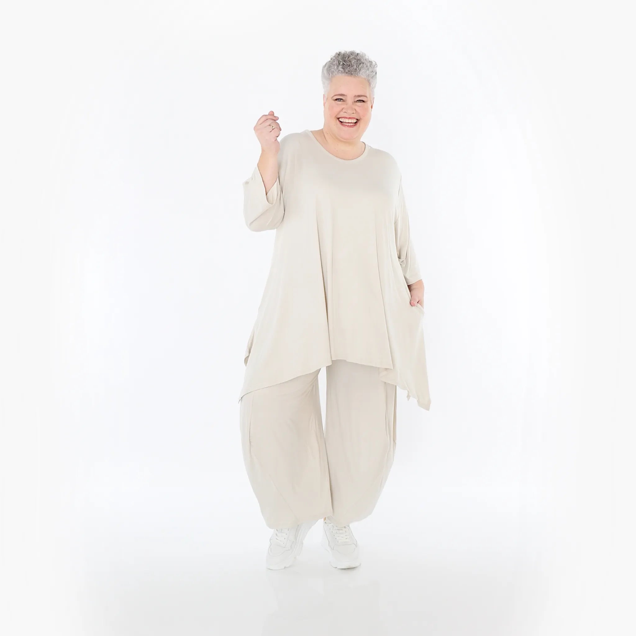  Ballonhose von AKH Fashion aus Viskose, 1233.08069, Beige, Ausgefallen, Zeitlos, Schick