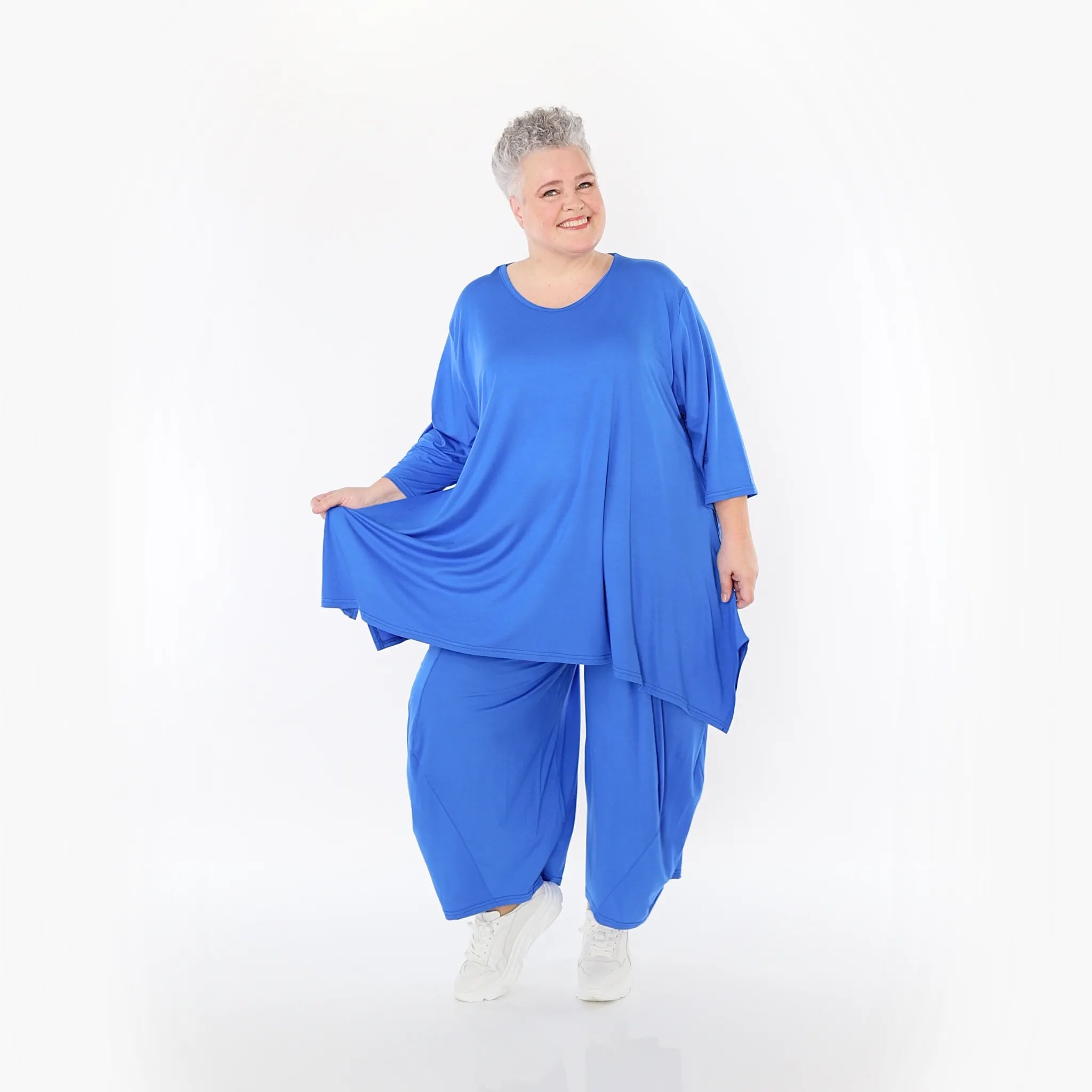 Ballonhose von AKH Fashion aus Viskose, 1233.08069, Royalblau, Ausgefallen, Zeitlos