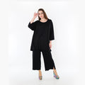 AKH Fashion Bigshirt in Glocken-Form, aus Viskose, 1233.01892, Schwarz, Ausgefallen, Zeitlos
