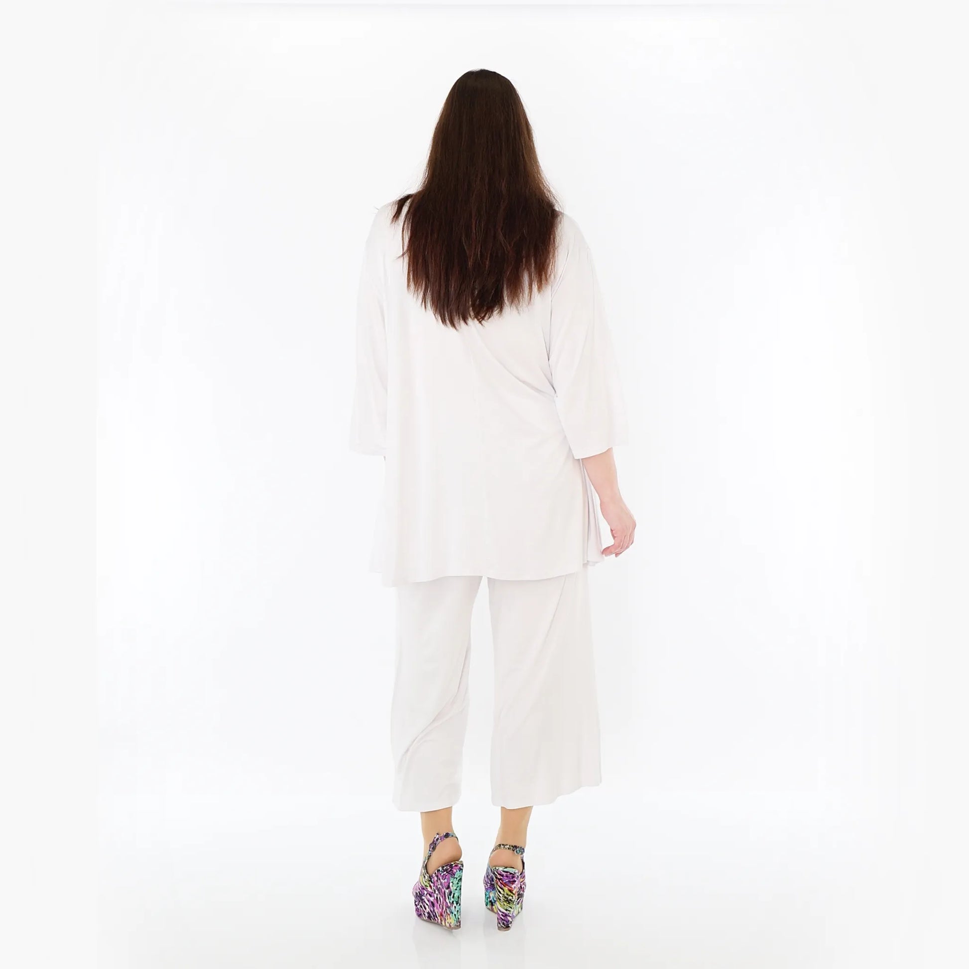  AKH Fashion Bigshirt in Glocken-Form, aus Viskose, 1233.01892, Weiß, Ausgefallen, Zeitlos