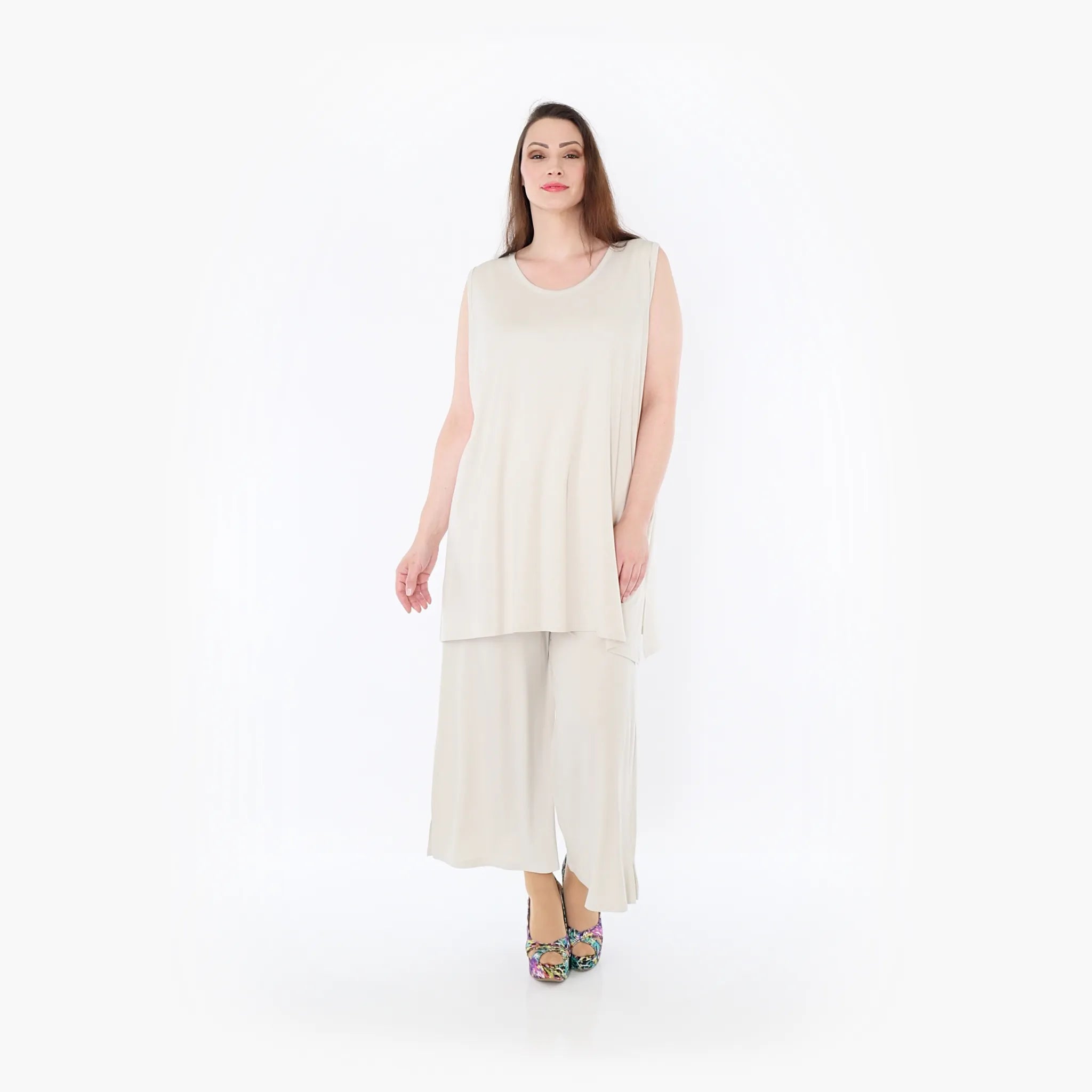  AKH Fashion Hose in gerader Form, aus Viskose, 1233.00225, Beige, Ausgefallen, Zeitlos