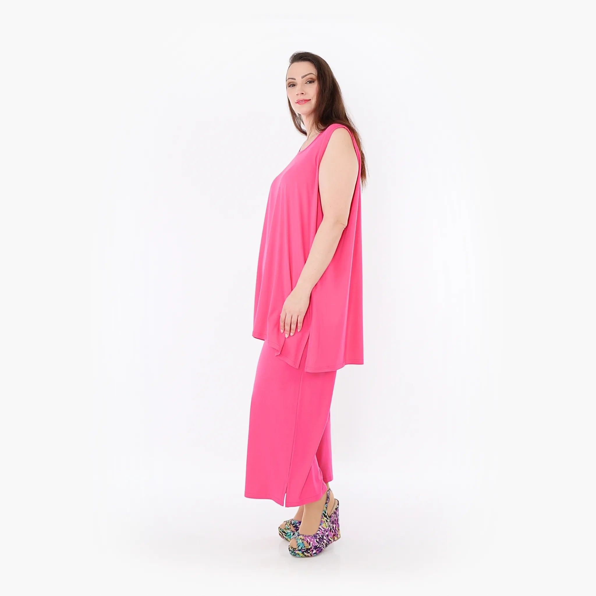  AKH Fashion Hose in gerader Form, aus Viskose, 1233.00225, Fuchsia, Ausgefallen, Zeitlos