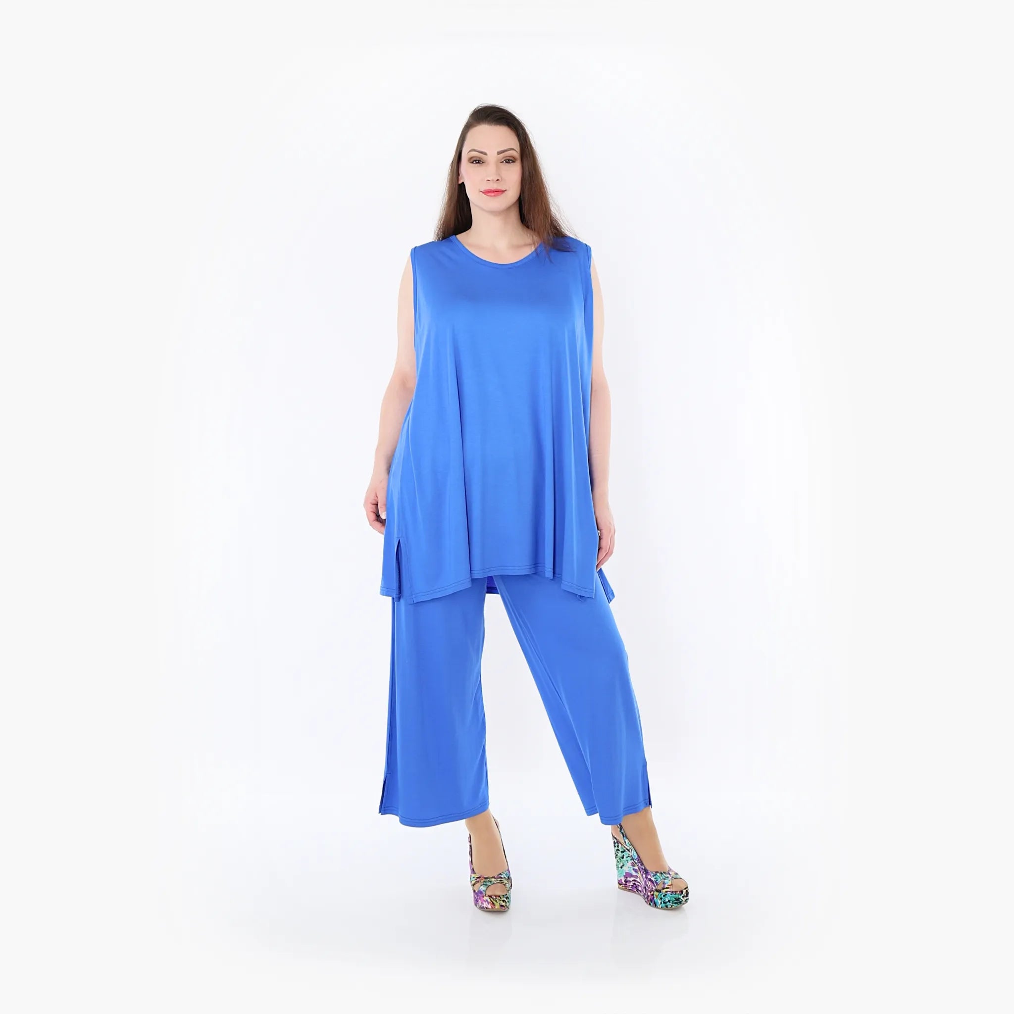  AKH Fashion Hose in gerader Form, aus Viskose, 1233.00225, Royalblau, Ausgefallen, Zeitlos