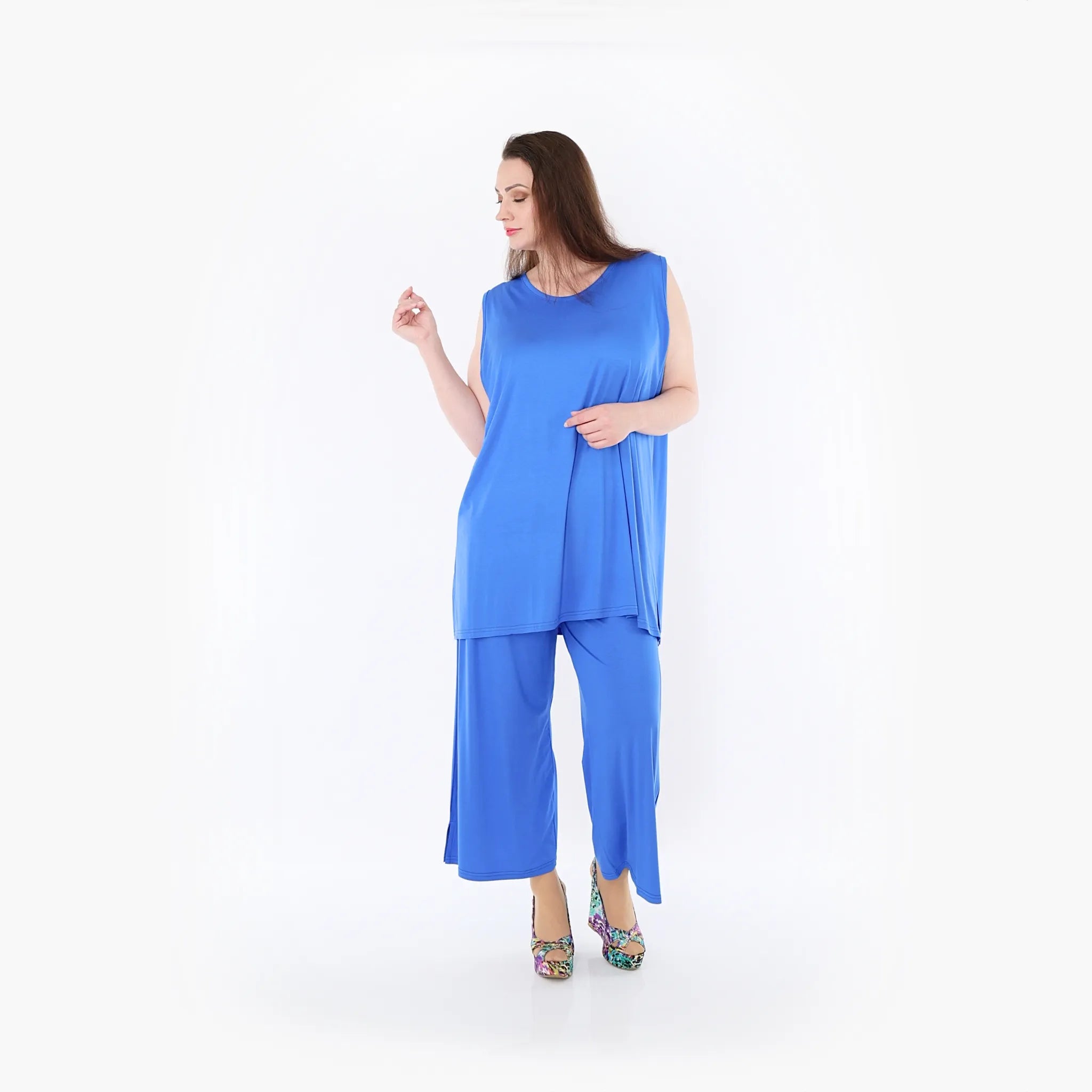  AKH Fashion Hose in gerader Form, aus Viskose, 1233.00225, Royalblau, Ausgefallen, Zeitlos