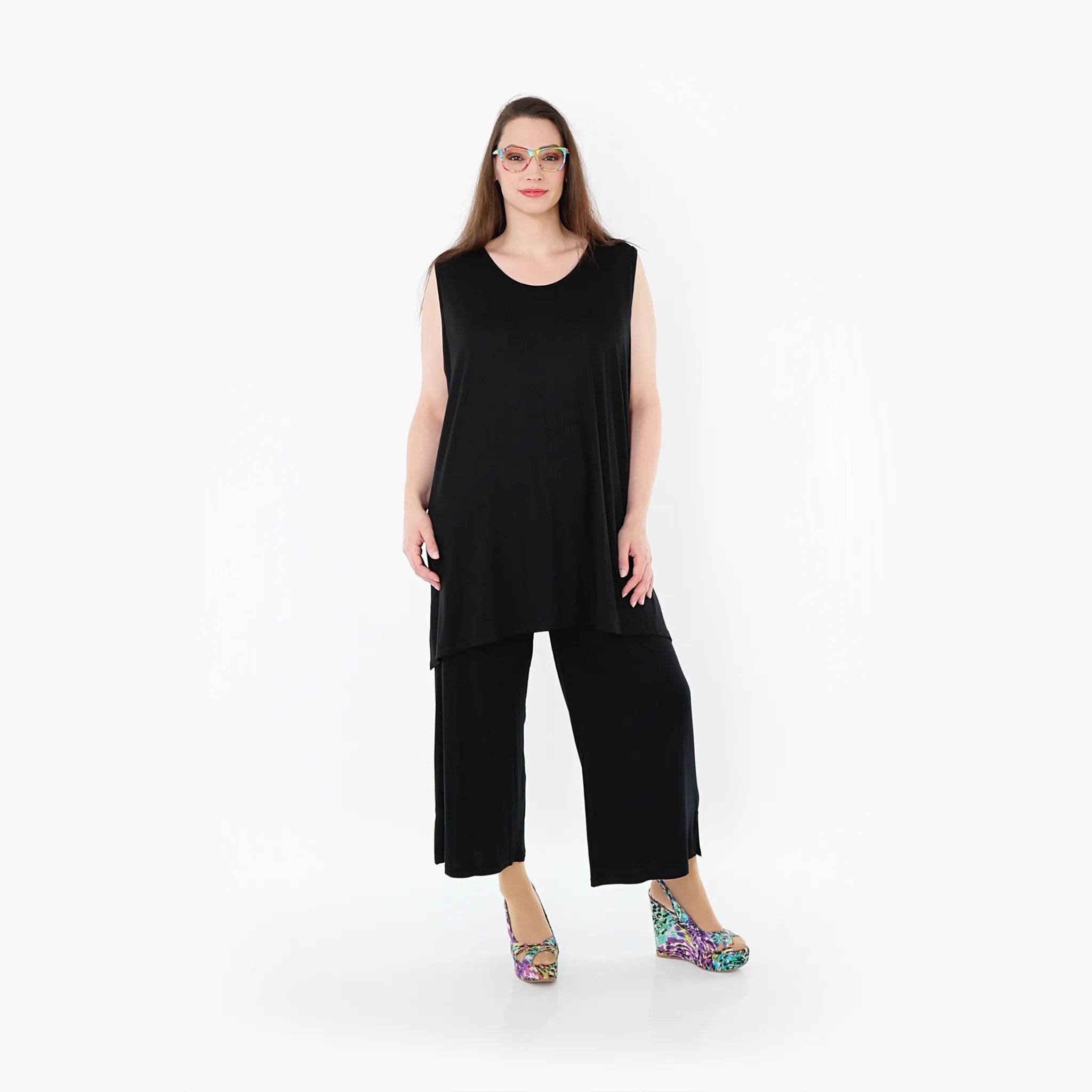  AKH Fashion Hose in gerader Form, aus Viskose, 1233.00225, Schwarz, Ausgefallen, Zeitlos