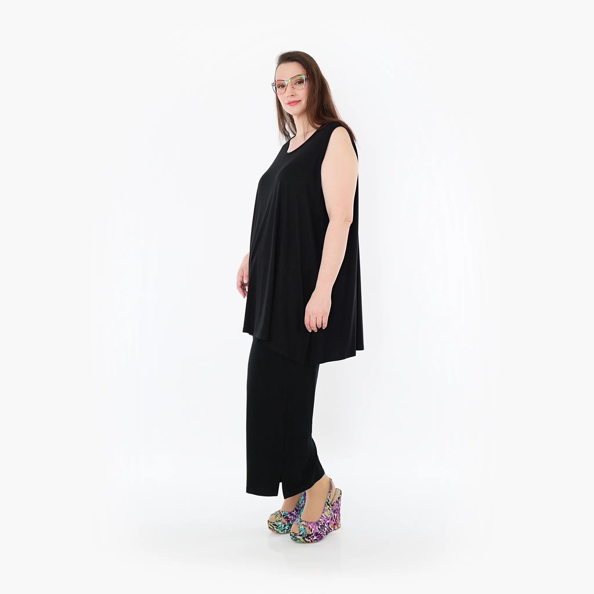  AKH Fashion Hose in gerader Form, aus Viskose, 1233.00225, Schwarz, Ausgefallen, Zeitlos