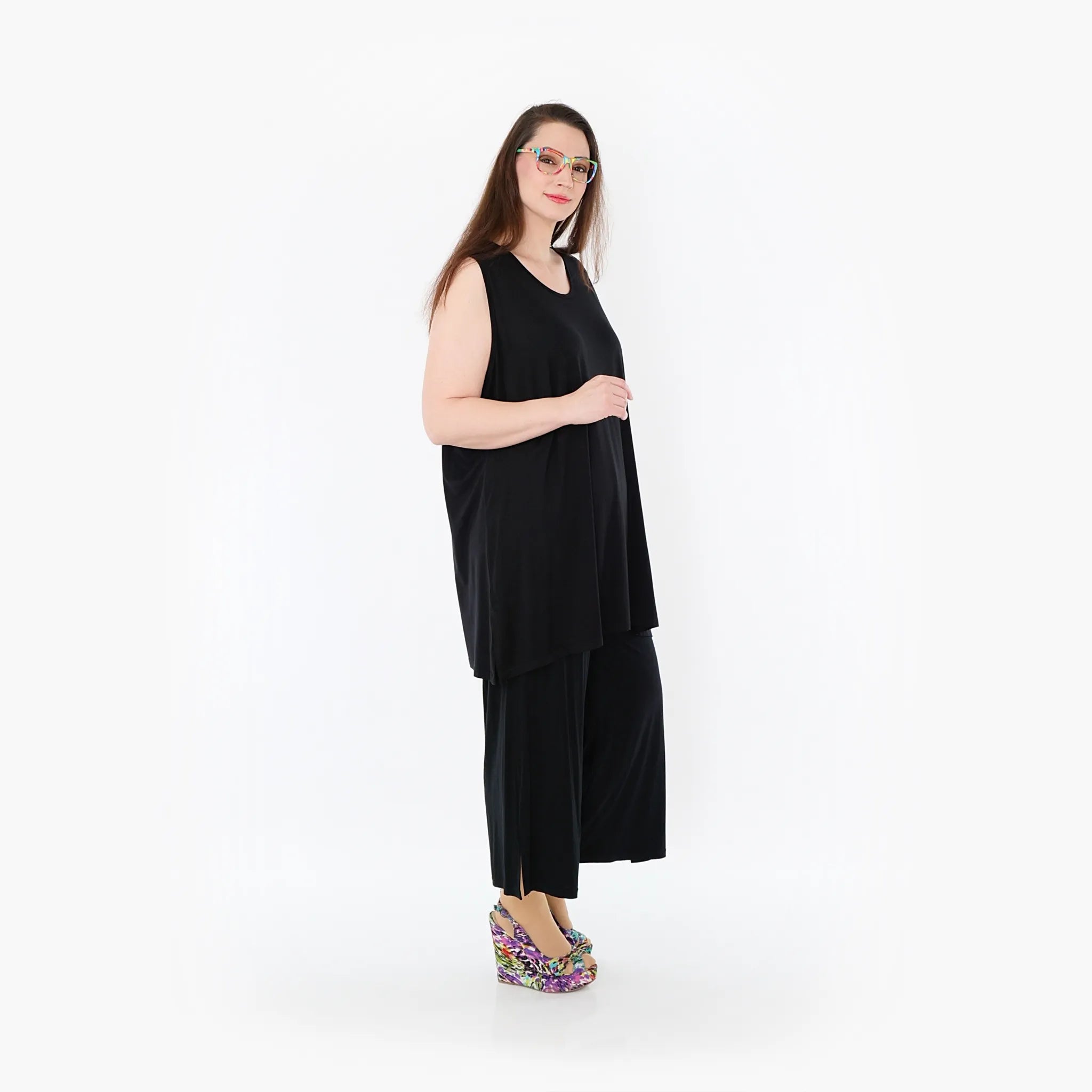  AKH Fashion Hose in gerader Form, aus Viskose, 1233.00225, Schwarz, Ausgefallen, Zeitlos