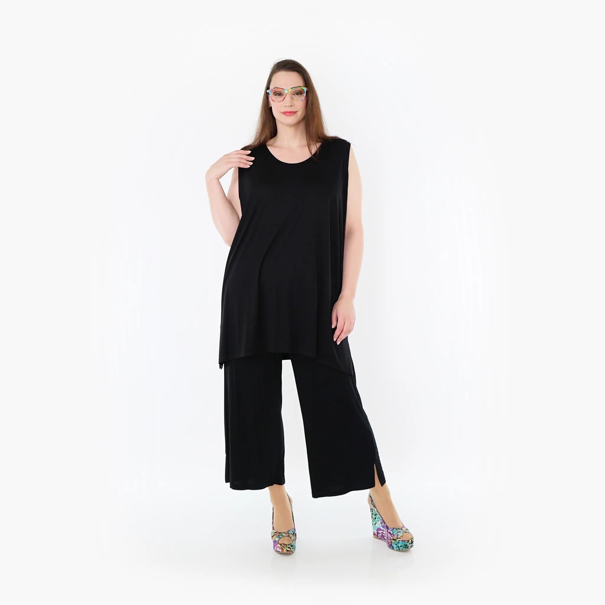  AKH Fashion Hose in gerader Form, aus Viskose, 1233.00225, Schwarz, Ausgefallen, Zeitlos