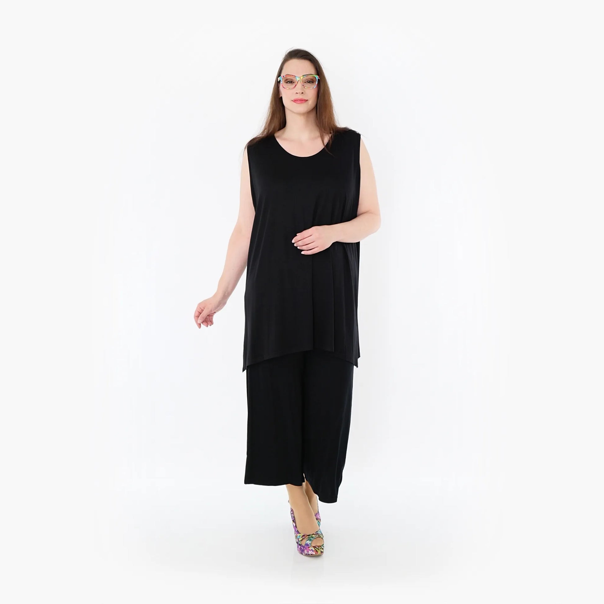  AKH Fashion Hose in gerader Form, aus Viskose, 1233.00225, Schwarz, Ausgefallen, Zeitlos