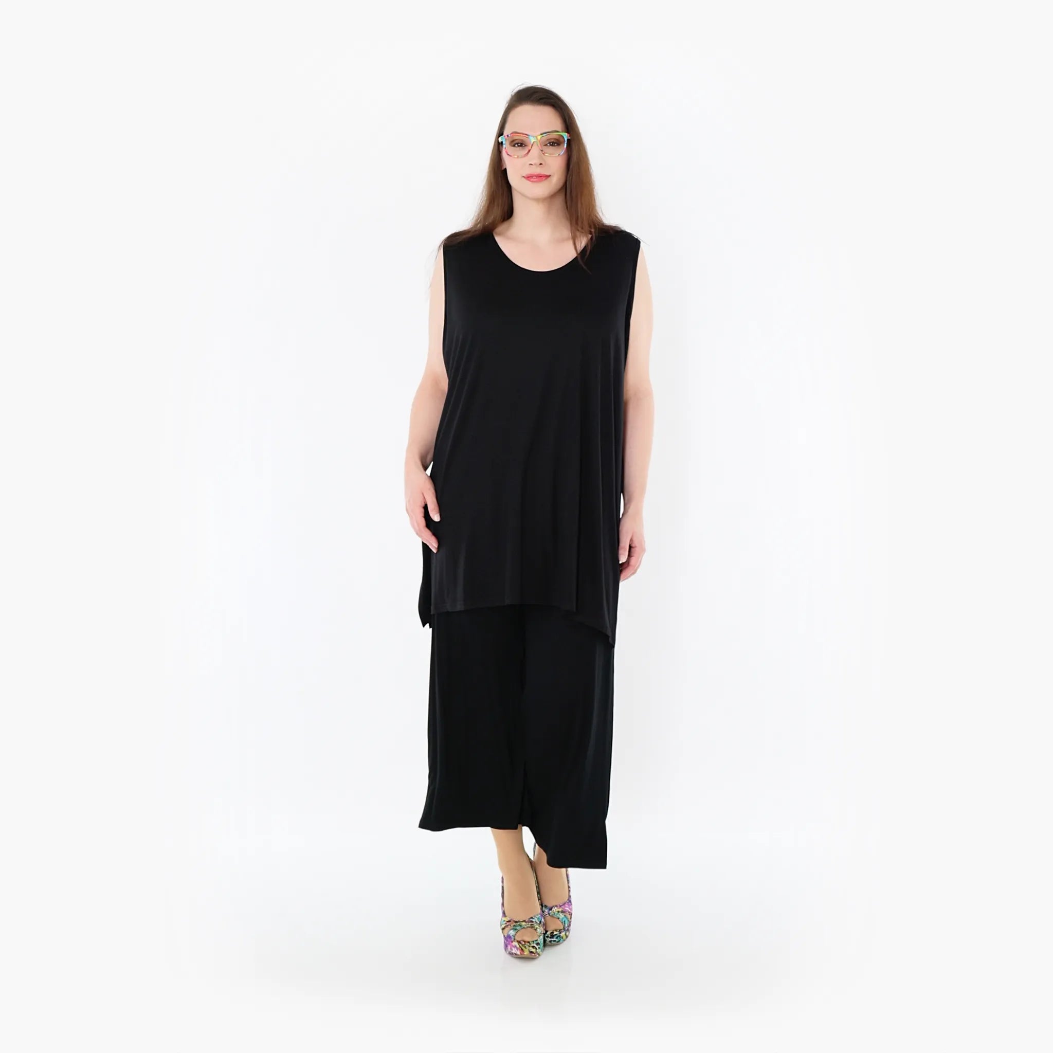  AKH Fashion Hose in gerader Form, aus Viskose, 1233.00225, Schwarz, Ausgefallen, Zeitlos