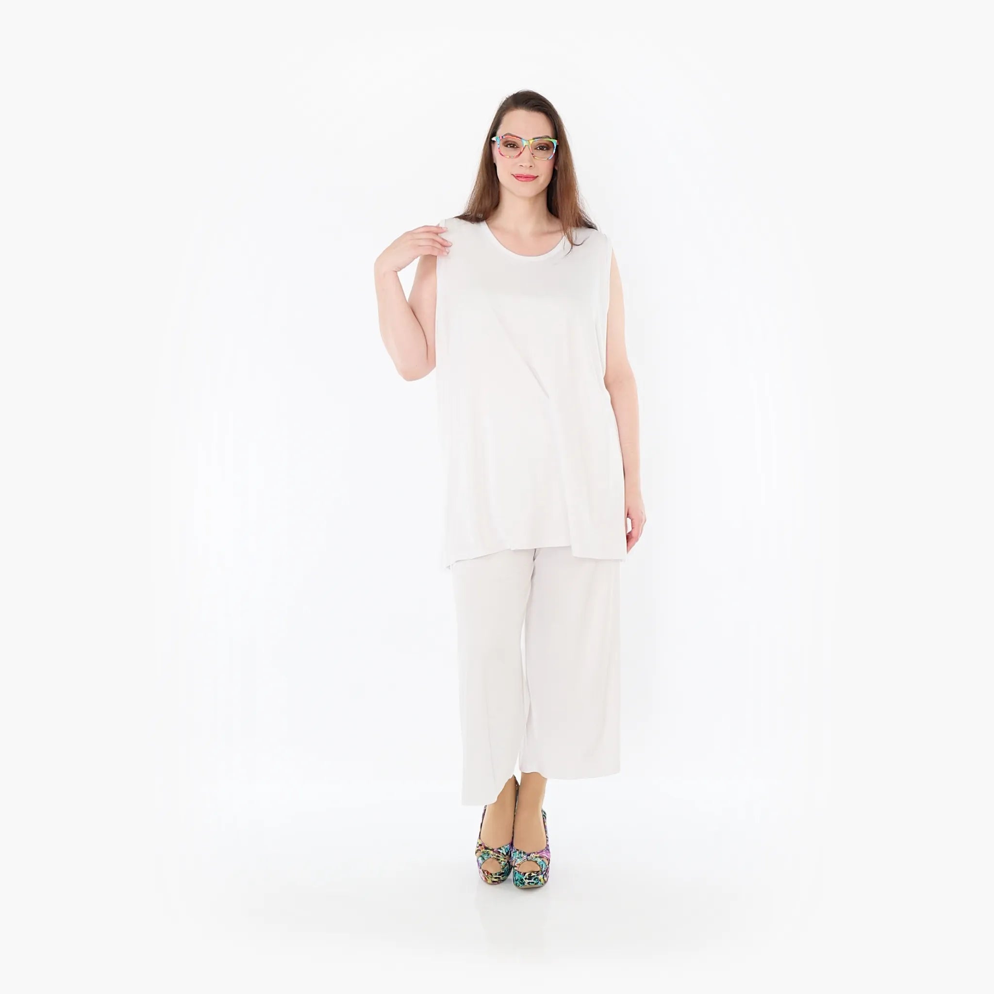 AKH Fashion Top in gerader Form, aus Viskose, 1233.06675, Weiß, Ausgefallen, Zeitlos