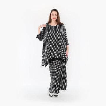  A-Form Bigshirt von AKH Fashion aus Materialmix, 1289.01019, Schwarz/Weiß, Schick, Modern