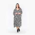  Ballonkleid von AKH Fashion aus Materialmix, 1314.06025, Weiß/Schwarz, Kariert, Schick