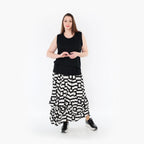  Ballonrock von AKH Fashion aus Materialmix, 1314.07559, Weiß/Schwarz, Kariert, Schick