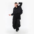 Oversize Damen Jacke, AKH Fashion, Materialmix, gerundeter Form, Lagenlook Mode, große Größen - SEELENlook