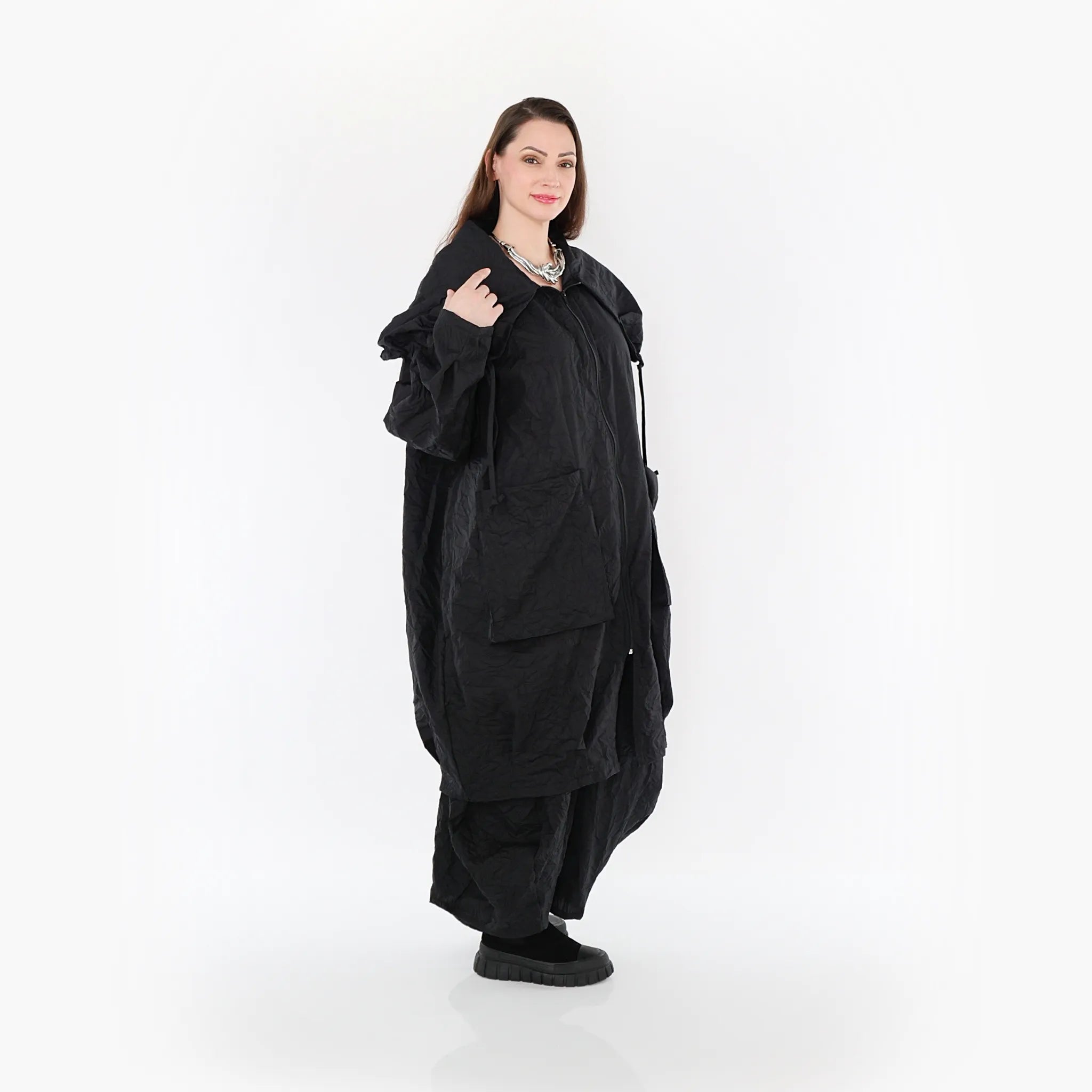 A-Form Mantel von AKH Fashion aus Materialmix, ausgefallene, zeitlose Lagenlook Mode