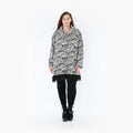  A-Form Bigshirt von AKH Fashion aus Baumwolle, 1376.01919, Grau-Schwarz, Buchstaben, Schick