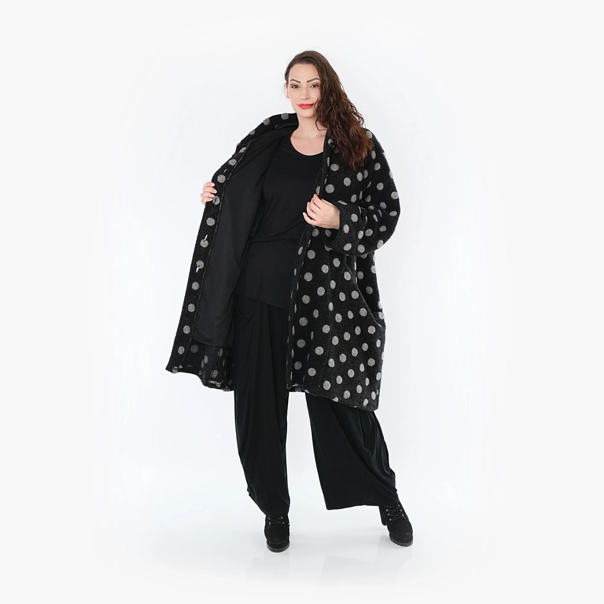  Ballonjacke von AKH Fashion aus Materialmix, 1392.06660, Schwarz-Grau, Schick, Modern