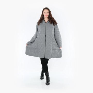  A-Form Jacke von AKH Fashion aus Materialmix, 1394.06909, Grau, Schick, Modern, Bequem