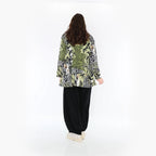  AKH Fashion Shirt in Glocken-Form, aus Viskose, 1395.01892, Olive-Schwarz-Weiß, Blumen