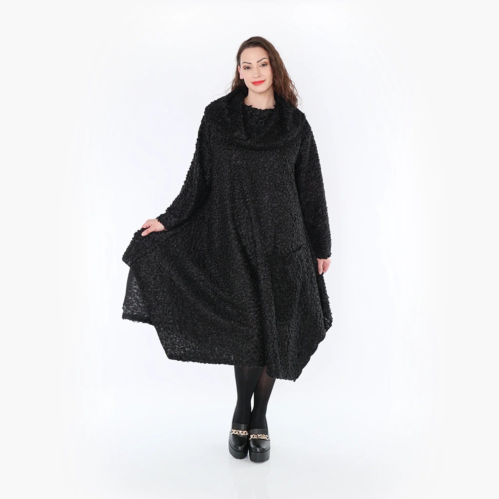 A-Form Kleid von AKH Fashion aus Materialmix, ausgefallene, zeitlose Lagenlook Mode