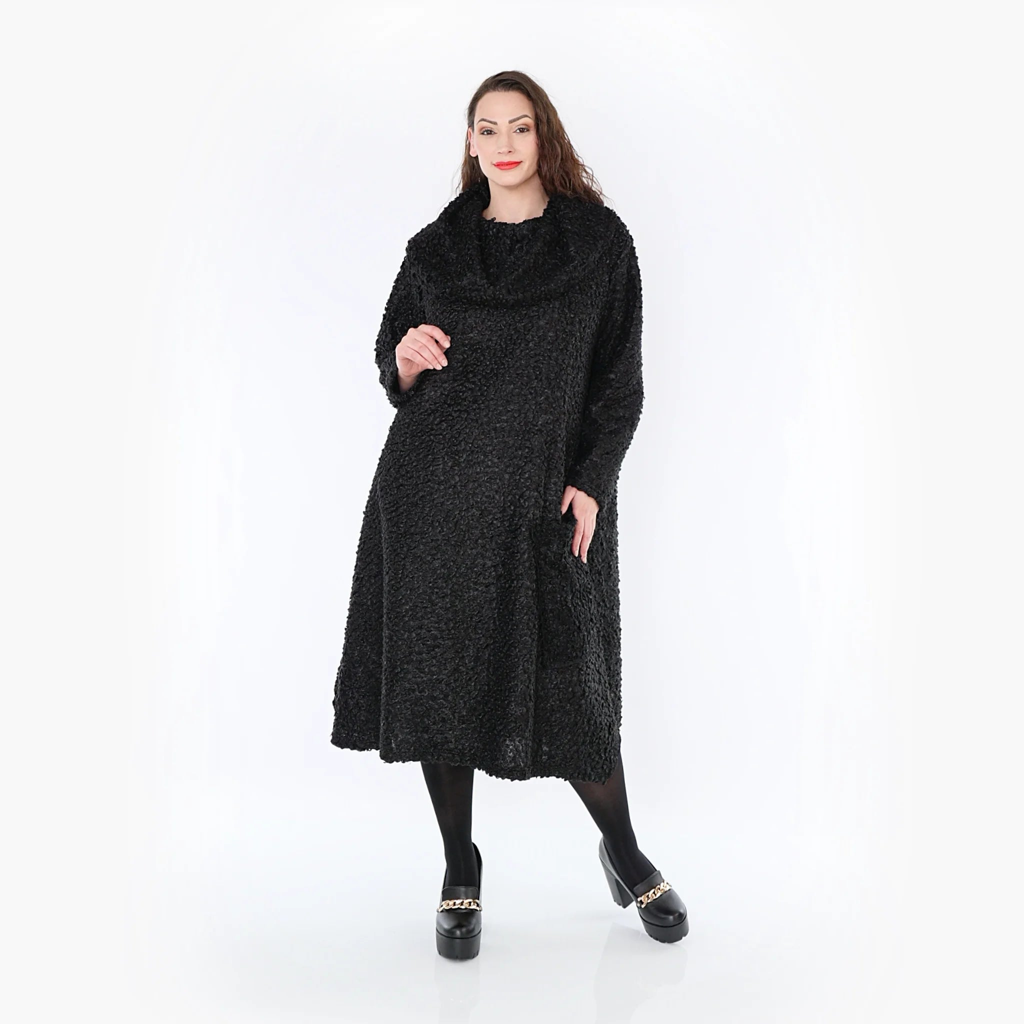 A-Form Kleid von AKH Fashion aus Materialmix, ausgefallene, zeitlose Lagenlook Mode