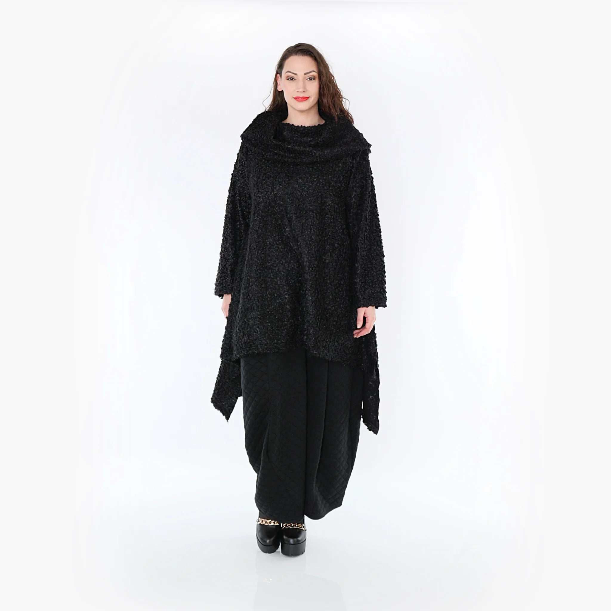  A-Form Shirt von AKH Fashion aus Materialmix, 1400.02187, Schwarz, Schick, Modern, Bequem