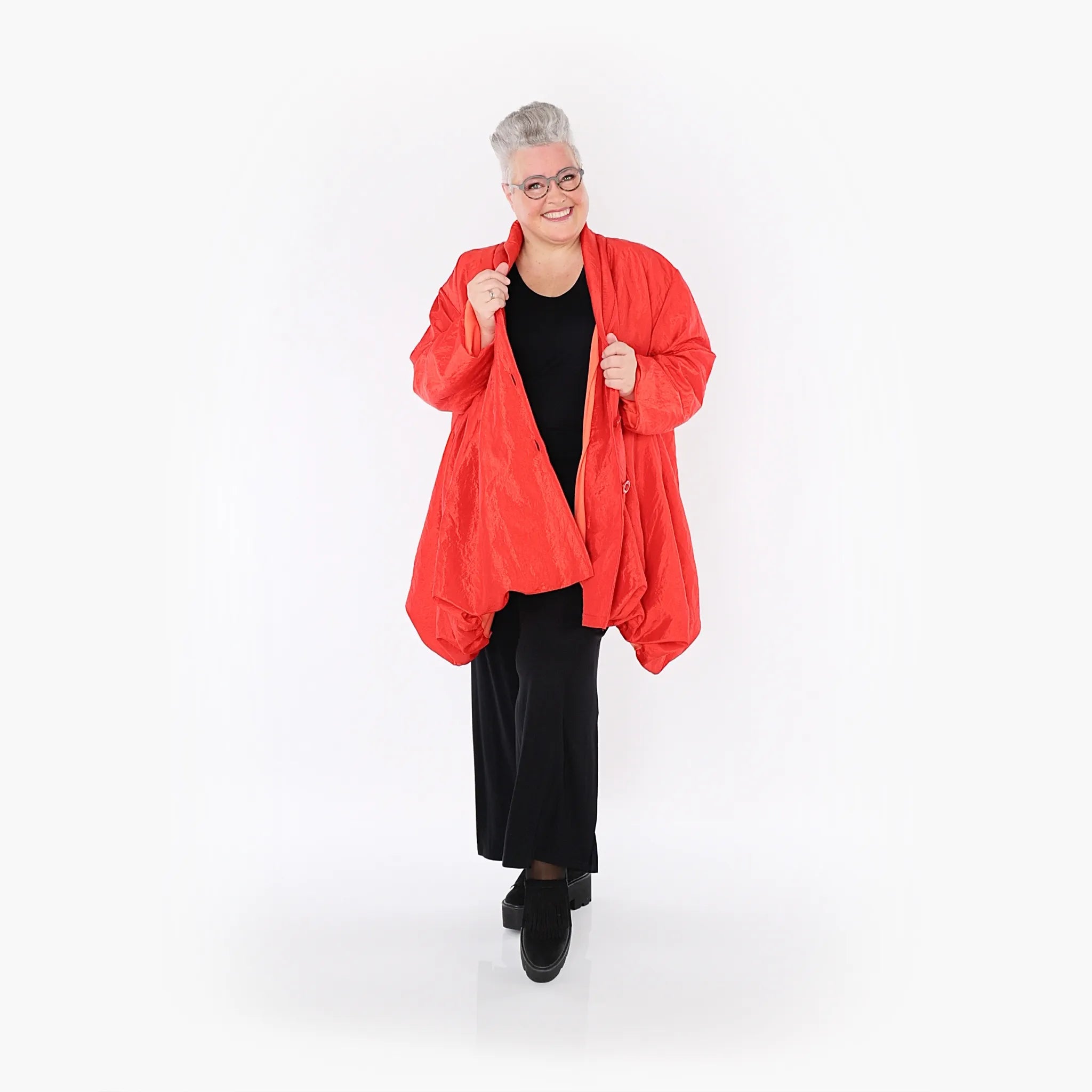  A-Form Jacke von AKH Fashion aus Polyester, 1404.07015, Rot, Schick, Modern, Bequem