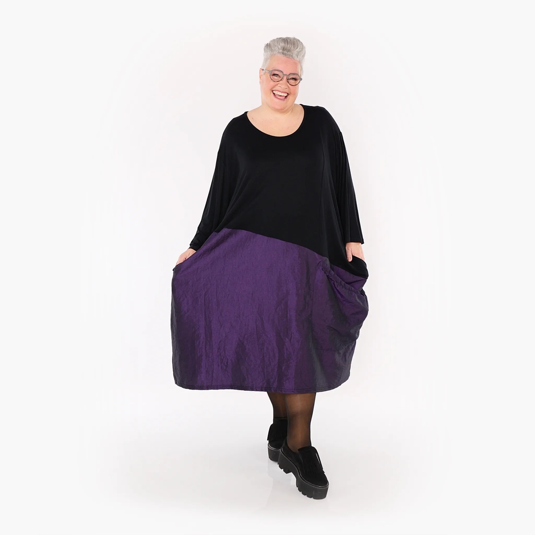  Ballonkleid von AKH Fashion aus Polyester, 1404.07016, Violett, Schick, Modern, Bequem