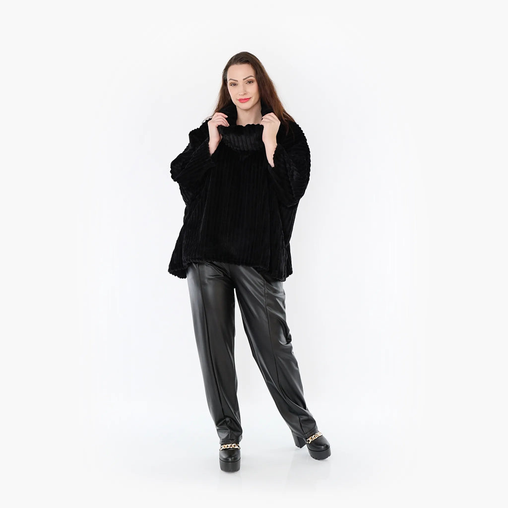  AKH Fashion Bigshirt in kastiger Form, aus Polyester, 1413.03091, Schwarz, Schick, Modern