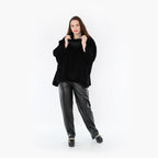  AKH Fashion Bigshirt in kastiger Form, aus Polyester, 1413.03091, Schwarz, Schick, Modern