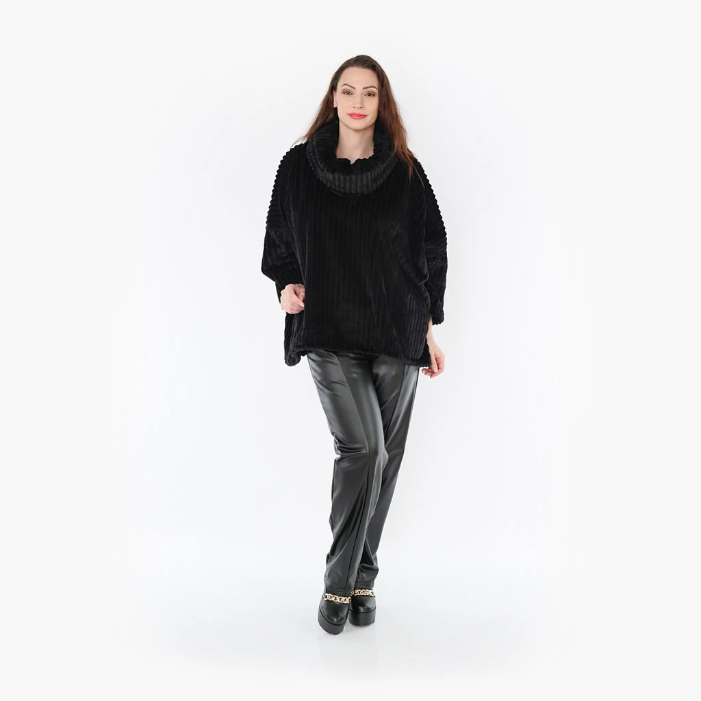  AKH Fashion Bigshirt in kastiger Form, aus Polyester, 1413.03091, Schwarz, Schick, Modern