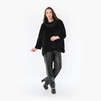  AKH Fashion Bigshirt in kastiger Form, aus Polyester, 1413.03091, Schwarz, Schick, Modern