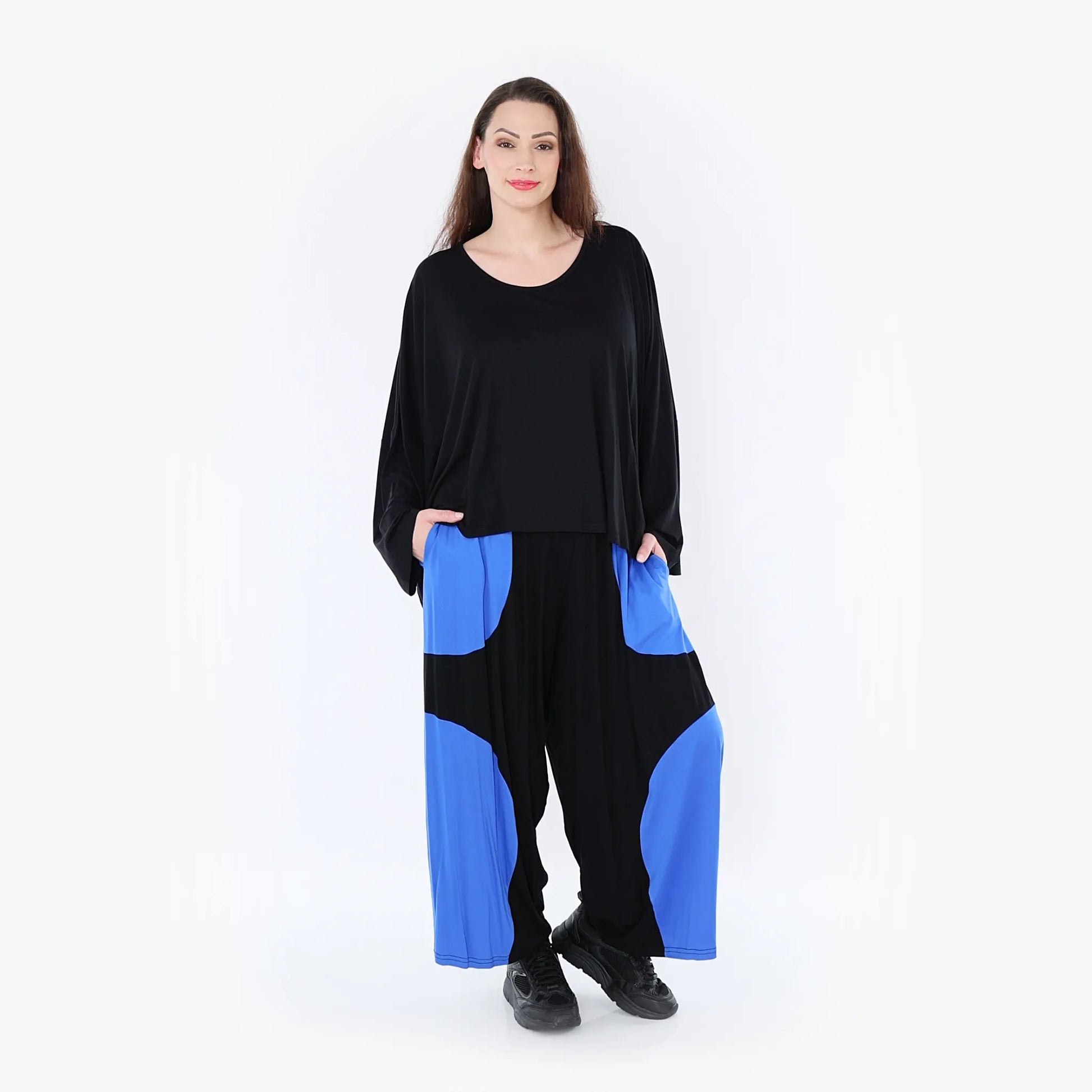  Ballonhose von AKH Fashion aus Viskose, 1416.06914, Schwarz/Blau, Schick, Modern, Bequem