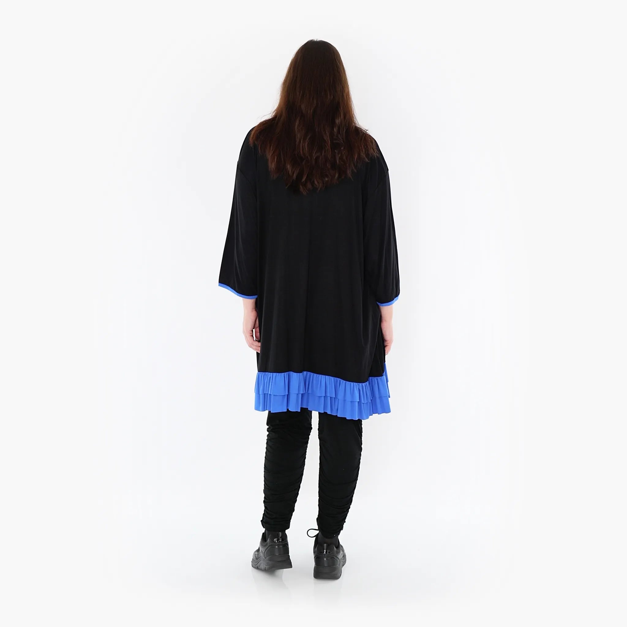  A-Form Shirt von AKH Fashion aus Viskose, 1416.06916, Schwarz/Blau, Schick, Modern, Bequem