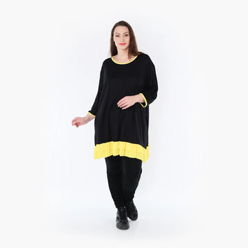 A-Form Shirt von AKH Fashion aus Viskose, 1416.06916, Schwarz/Gelb, Schick, Modern, Bequem